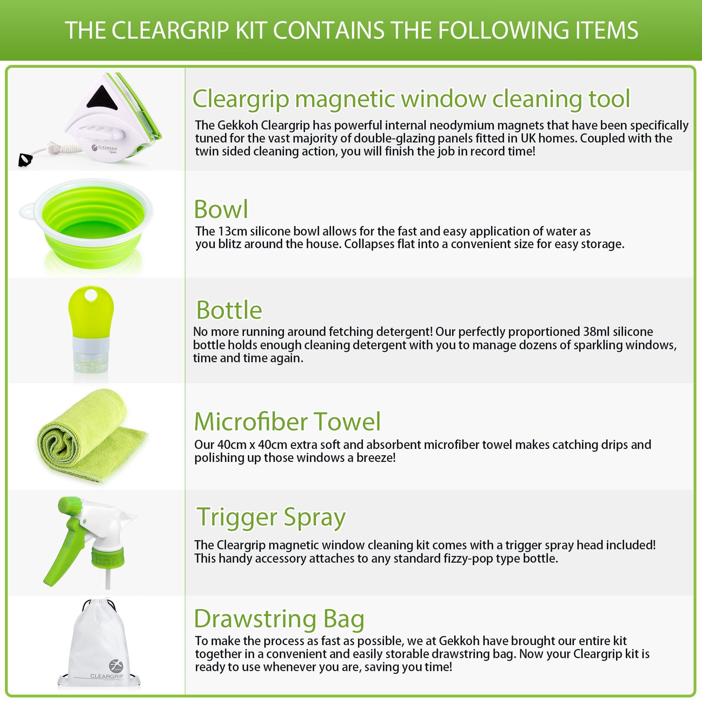 CLEARGRIP DG KIT | Complete cleaning solution for UK double glazing